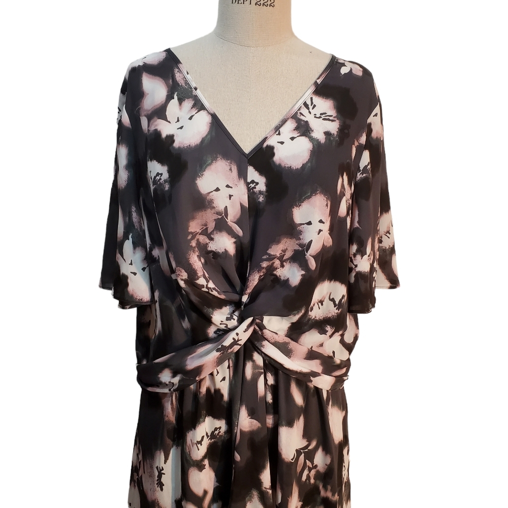 Simply Vera‎ Wang Women's Floral Hi Lo Midi Dress Size XL